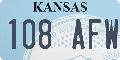 KS license plate 108AFW