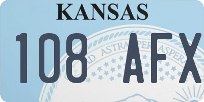 KS license plate 108AFX