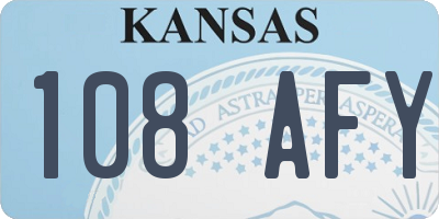 KS license plate 108AFY