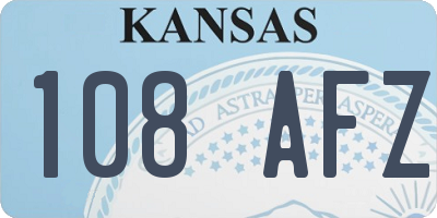 KS license plate 108AFZ