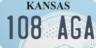 KS license plate 108AGA