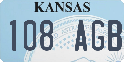 KS license plate 108AGB