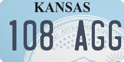 KS license plate 108AGG