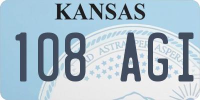 KS license plate 108AGI
