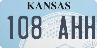 KS license plate 108AHH
