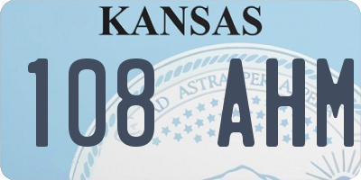 KS license plate 108AHM