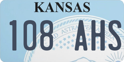 KS license plate 108AHS