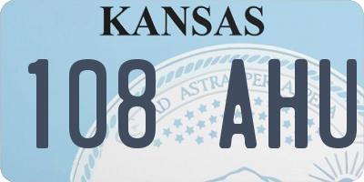 KS license plate 108AHU