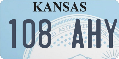 KS license plate 108AHY