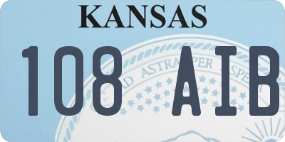 KS license plate 108AIB