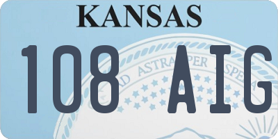 KS license plate 108AIG