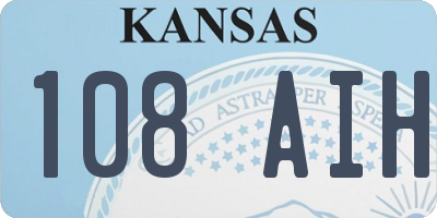 KS license plate 108AIH