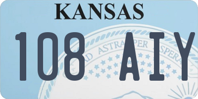 KS license plate 108AIY