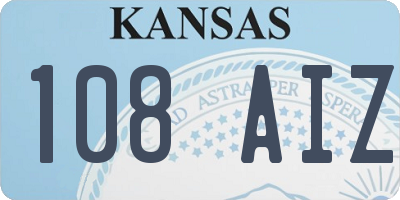 KS license plate 108AIZ