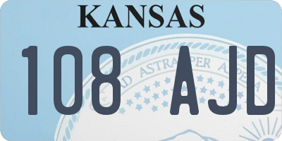 KS license plate 108AJD