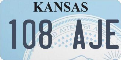 KS license plate 108AJE