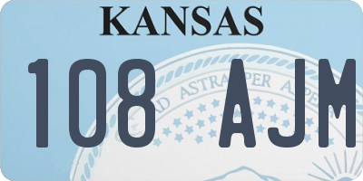 KS license plate 108AJM