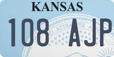 KS license plate 108AJP