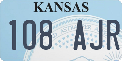 KS license plate 108AJR