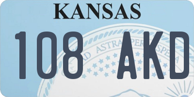 KS license plate 108AKD