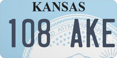 KS license plate 108AKE