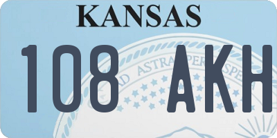 KS license plate 108AKH