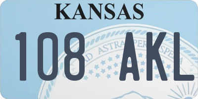 KS license plate 108AKL
