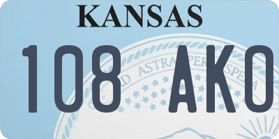 KS license plate 108AKO