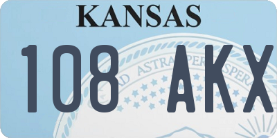 KS license plate 108AKX