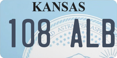 KS license plate 108ALB