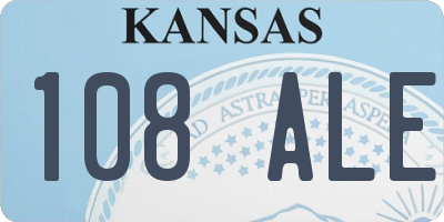 KS license plate 108ALE