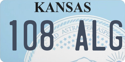 KS license plate 108ALG