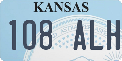 KS license plate 108ALH