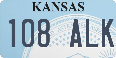 KS license plate 108ALK