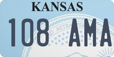KS license plate 108AMA