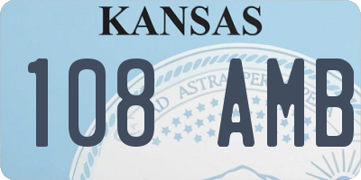 KS license plate 108AMB