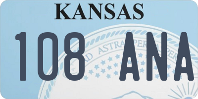 KS license plate 108ANA