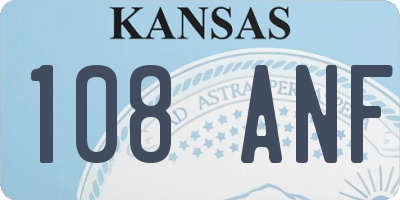 KS license plate 108ANF