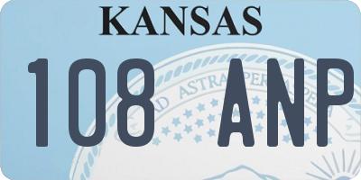 KS license plate 108ANP
