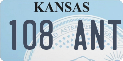 KS license plate 108ANT