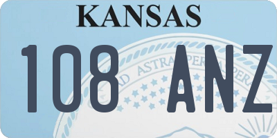 KS license plate 108ANZ