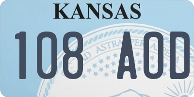 KS license plate 108AOD