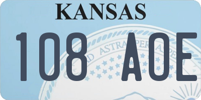 KS license plate 108AOE