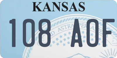 KS license plate 108AOF