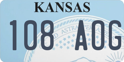 KS license plate 108AOG