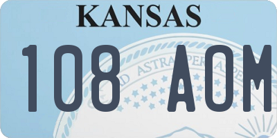 KS license plate 108AOM