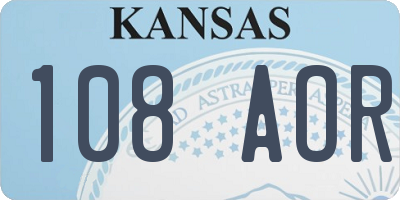 KS license plate 108AOR