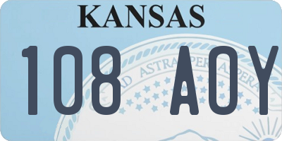 KS license plate 108AOY