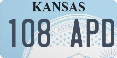 KS license plate 108APD
