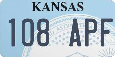 KS license plate 108APF